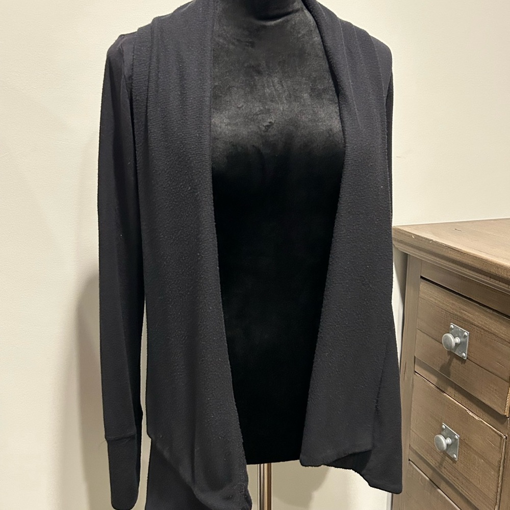 Athleta Black Cardigan Sweater Open Front Lightweight